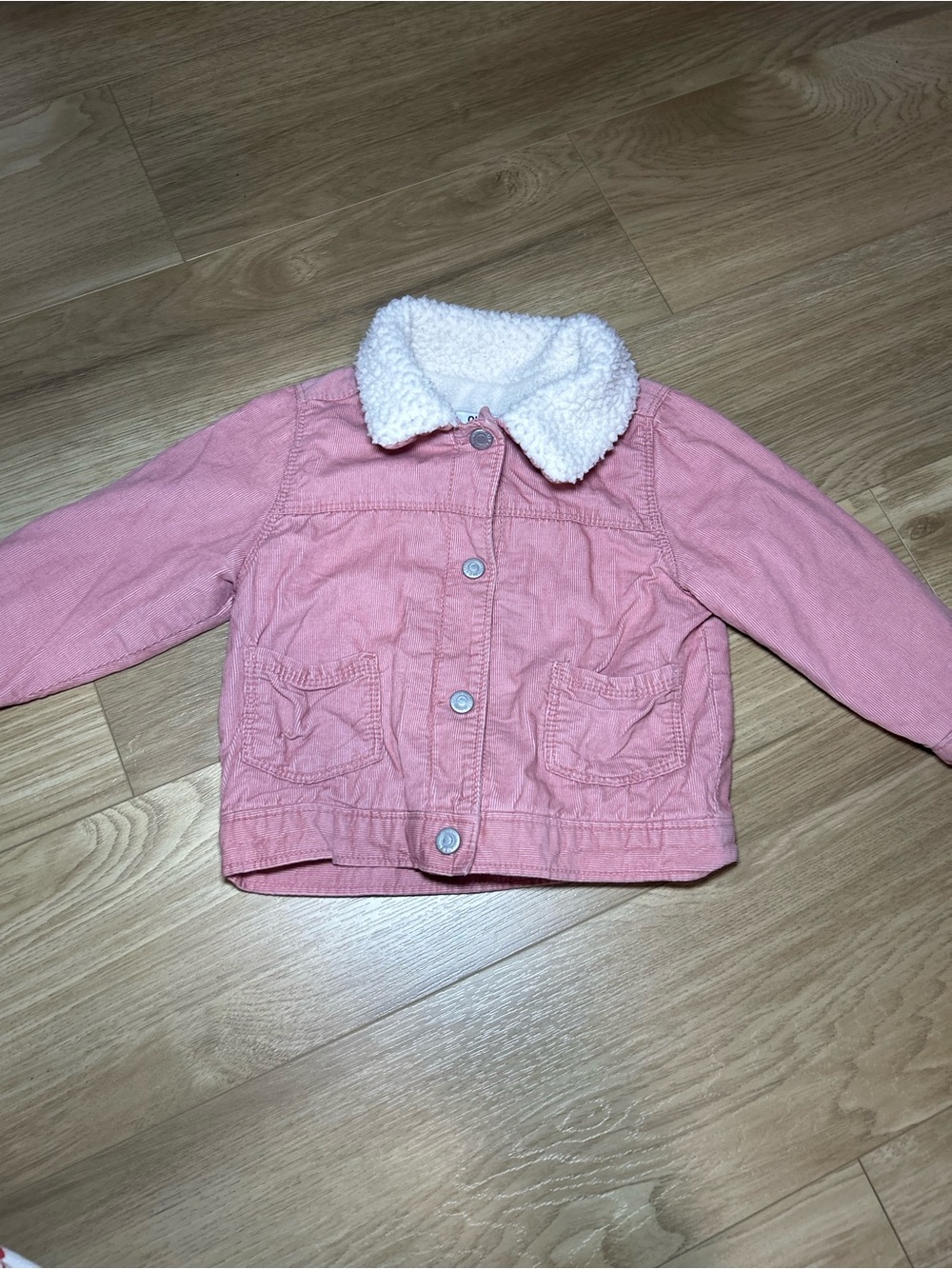 Old Navy Pink Jean Jacket with White Sherpa Collar